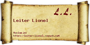 Leiter Lionel névjegykártya
